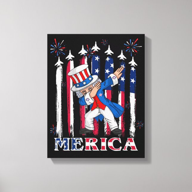 Toile Oncle patriotique Sam Dabbing 4 juillet (Recto)