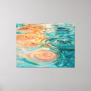 Toile Ondulations de Tranquillité Harmonie d'Eau Abstrai