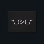 Toile Oops Shrug Emoticon ; -\_(シ)_/<br><div class="desc">Humour Geek amusant Kaomoji Tête Innocent Oops Shrugging Japonais Emoticons ASCII Texte Art Face Mark. Globe Trotters se spécialise dans l'imagerie idiosyncratique du monde entier. Vous y trouverez des Cartes de Voeux,  Cartes Postales,  Posters,  Mousepads et plus encore.</div>