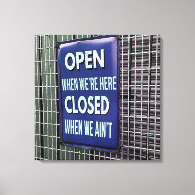 Toile Open Sign Funny, Closed Sign Funny (Recto)