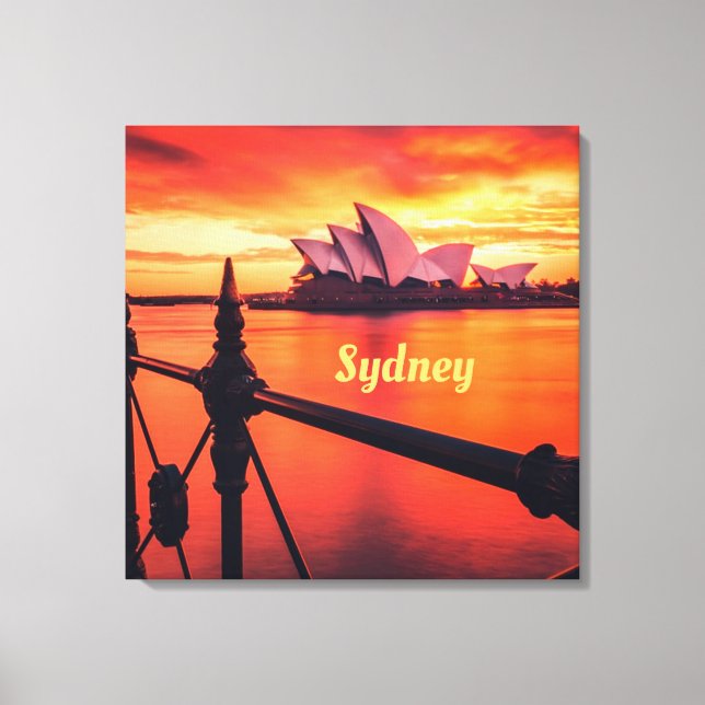 Toile Opéra de Sydney Australie Orange Sky (Recto)