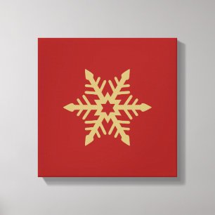 Toile Or de conception de flocon de neige sur le rouge