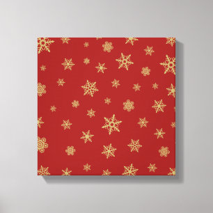 Toile Or de conception de flocons de neige sur le rouge