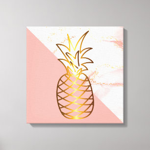 Toile Or de marbre rose Ananas