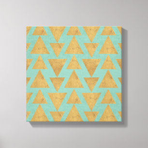Toile Or extérieur d'étape de Geo et motif turquoise
