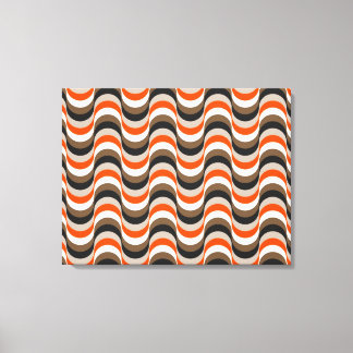Toile Orange, Blanc, Brown Cinquante ans rétro Art Abstr