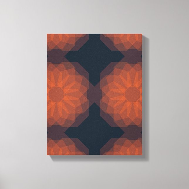 Toile Orange, moderne et géométrique abstraction des fle (Recto)
