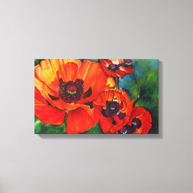 Toile Orange Oriental Poppies Art (Recto)