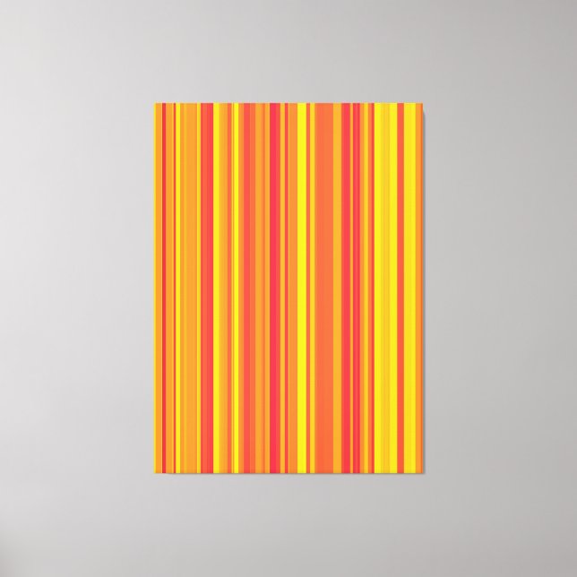 Toile Orange rouge jaune rayures (Recto)