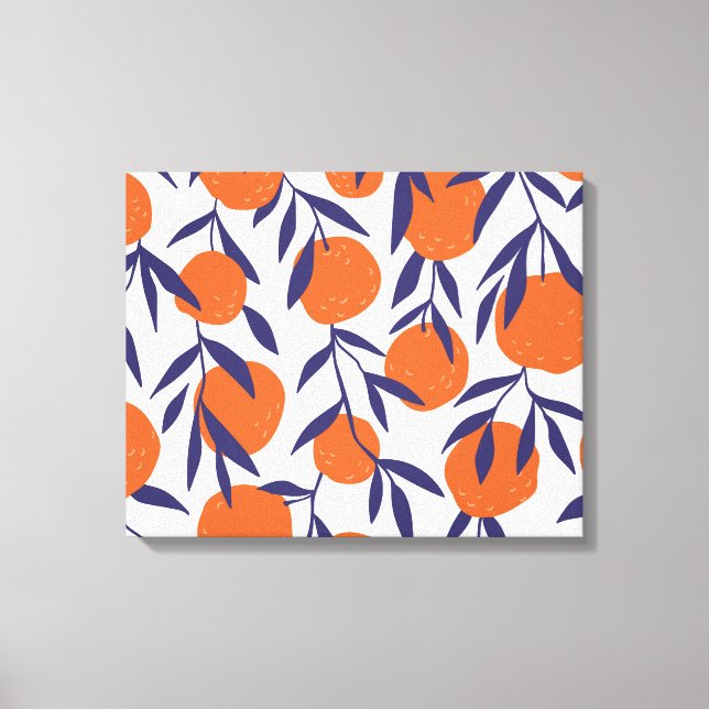 Toile Oranges rouges tropicales, motif sans soudure. (Recto)