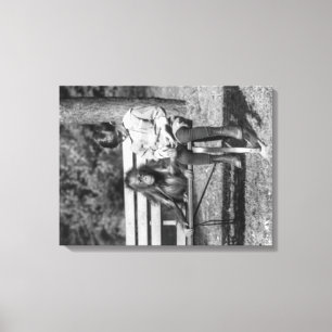 Toile Orangutan et garçon dans le zoo national