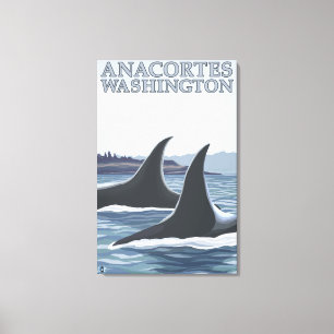 Toile Orca Whales #1 - Anacortes, Washington