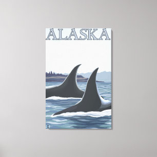 Toile Orca Whales #1- Poster Vintage voyage