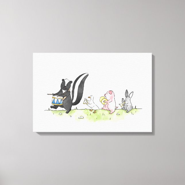 Toile Orchestre de créatures fantaisistes en marche   (Recto)