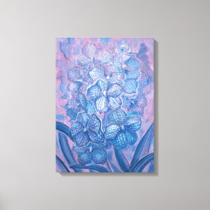 Toile Orchidée bleue À damiers Vanda Jardin Fleurs Botan