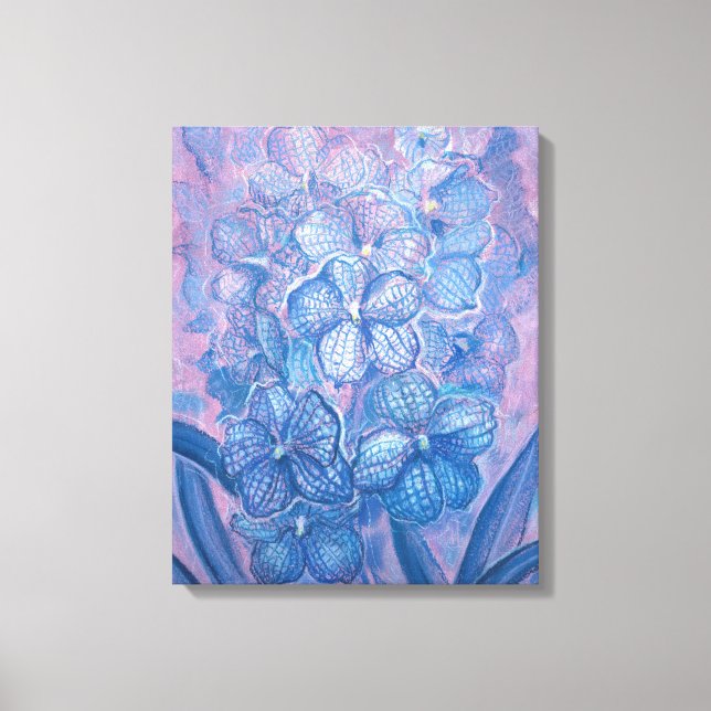 Toile Orchidée bleue À damiers Vanda Jardin Fleurs Botan (Recto)