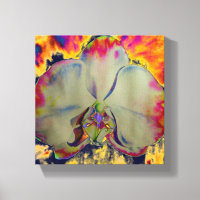 Orchidée de feu, abstraite peinture florale tropic