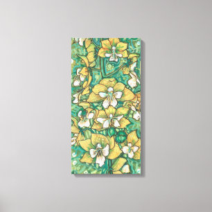 Toile Orchidée Jaune Fleurs tropicales Peinture Florale