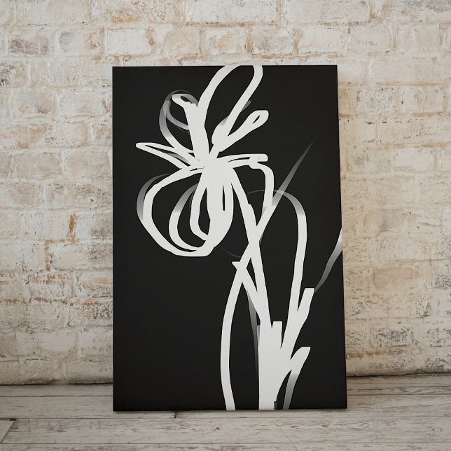 Toile Orchidée Noir : Abstrait noir et blanc (Créateur téléchargé)