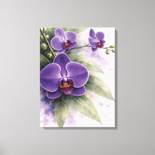 Toile Orchidée pourpre botanique