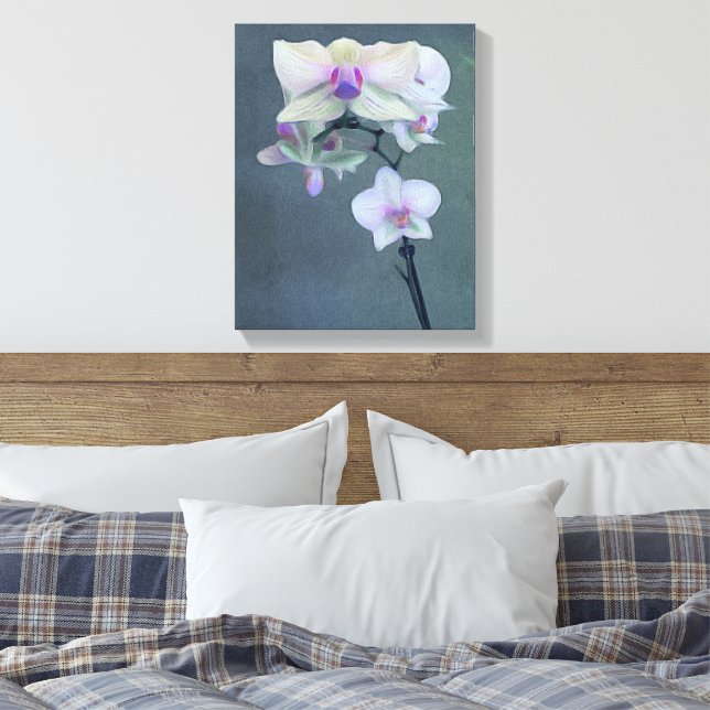 Toile Orchidées dans les nuances de pourpre (Insitu(Chambre))