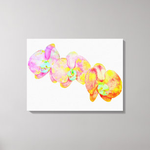 Toile Orchidées des Caraïbes, fleurs d'aquarelle tropica