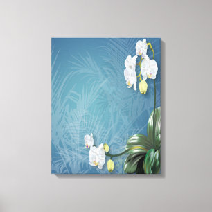 Toile Orchidées et fougères