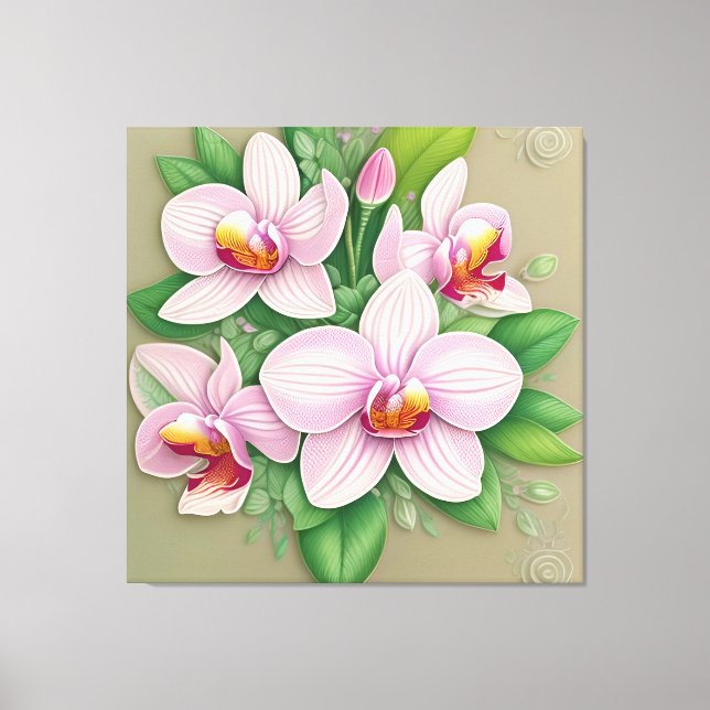 Toile Orchidées roses élégantes en fleurs (Recto)