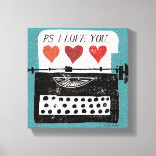 Toile Ordinateur de bureau vintage - Machine à écrire
