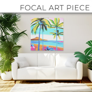 Toile oreiller à lancer floral tropical