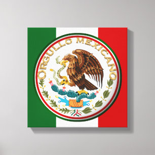Toile Orgullo Mexicano (aigle du drapeau mexicain)