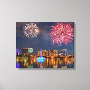 Toile Orlando Florida Lake Eola Fireworks & Fontaine