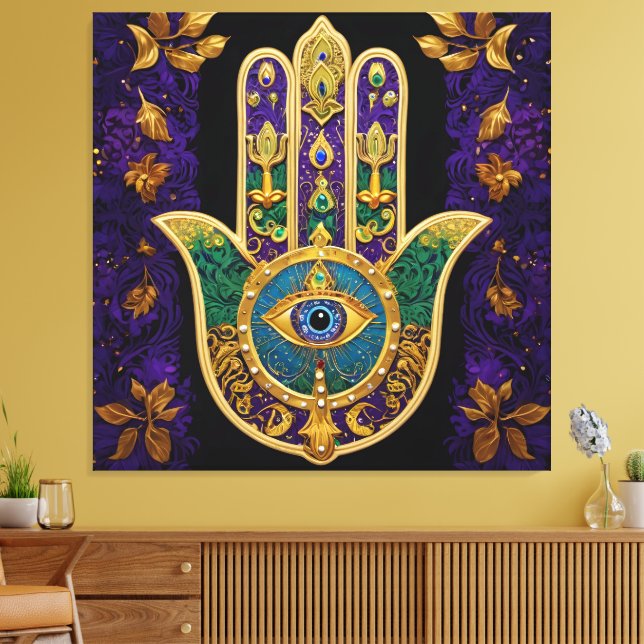 Toile  Ornate Gold Third Eye Hamsa (Insitu(Salon))