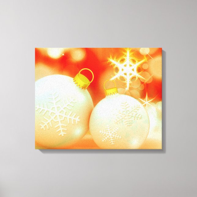 Toile Ornements de Noël blanc (Recto)