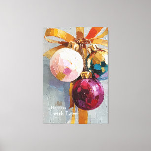 Toile Ornements de Noël peints à l'Impasto Fêtes