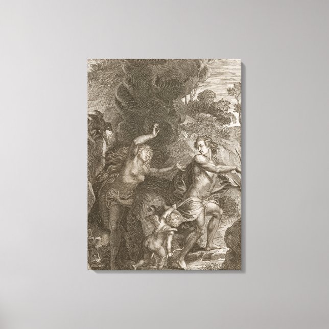 Toile Orpheus, Leading Eurydice Out of Hell, Looks Back (Recto)