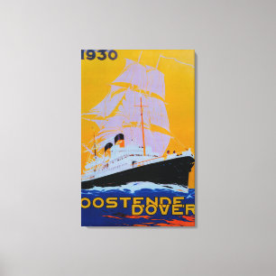 Toile Ostende Dover Poster Vintage Europe