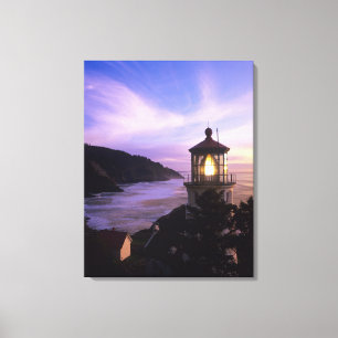 Toile OU, côte de l'Oregon, phare de Heceta Head, sur