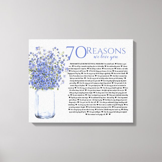 Toile oubliez-moi noeud 70 raisons pourquoi nous vous ai (Recto)