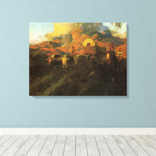 Toile Ouest américain vintage, piste Overland par Johnso