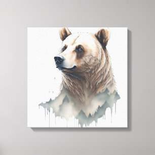 Toile Ours aquarelle