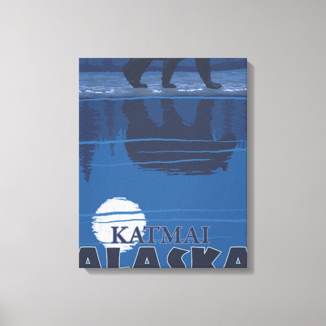 Toile Ours au clair de lune - Katmai, Alaska (Recto)