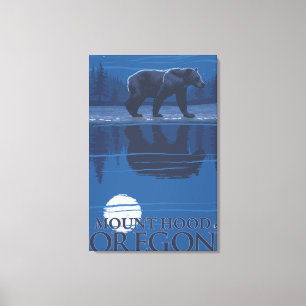 Toile Ours au clair de lune - Mont Hood, Oregon