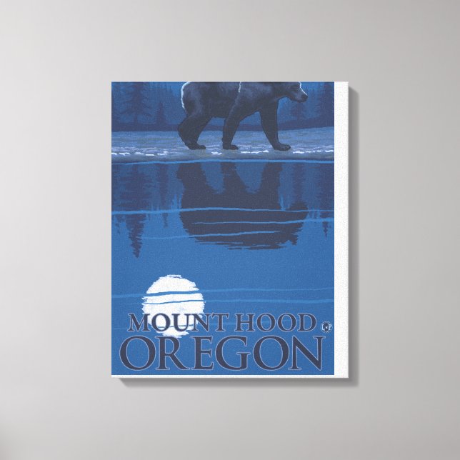 Toile Ours au clair de lune - Mont Hood, Oregon (Recto)