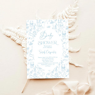 Toile Ours Baby shower Boy Invitation