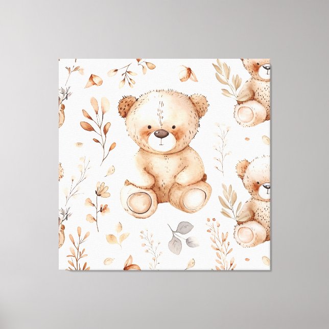 Toile Ours Bébé Beige Cute (Recto)