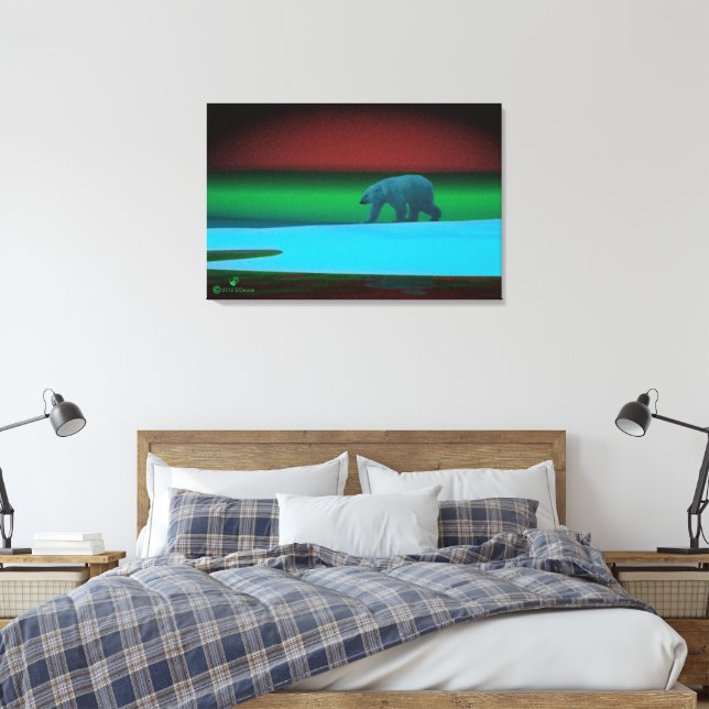 Toile Ours blanc Polar Lights (Insitu(Chambre))