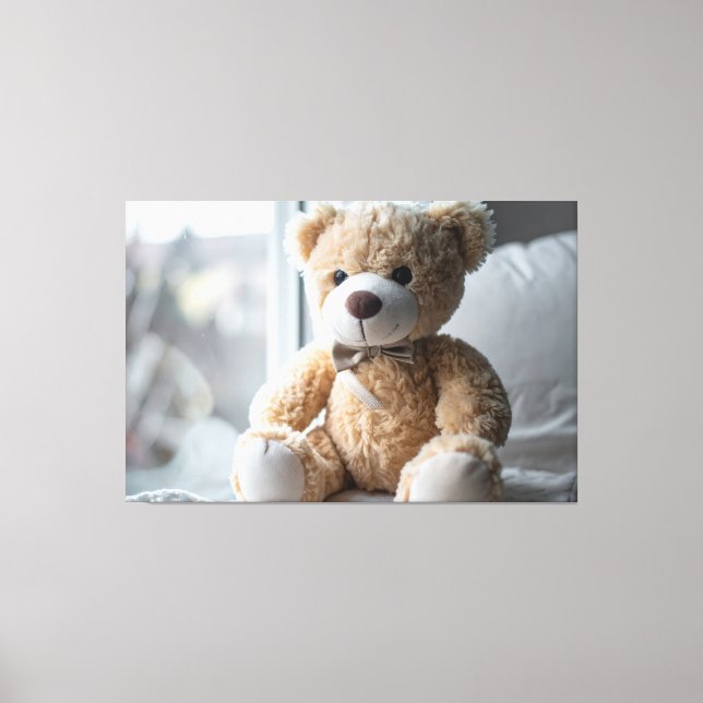Toile Ours en peluche assis confortablement (Recto)