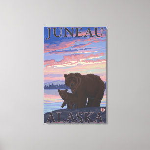 Toile Ours et cub - Juneau, Alaska