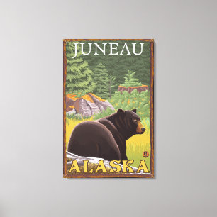 Toile Ours noir dans la forêt - Juneau, Alaska